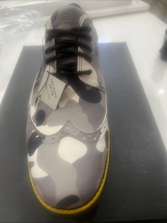 Cole Haan Other - NIB Cole Haan Men's Camo Golf Shoes in Gray, White, Black with Yellow Welt